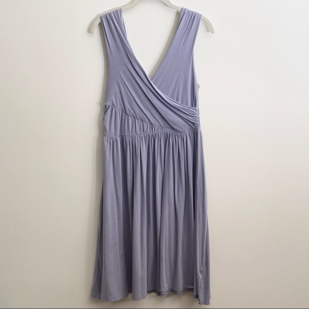 Garnet Hill Blue Faux Wrap Top Dress